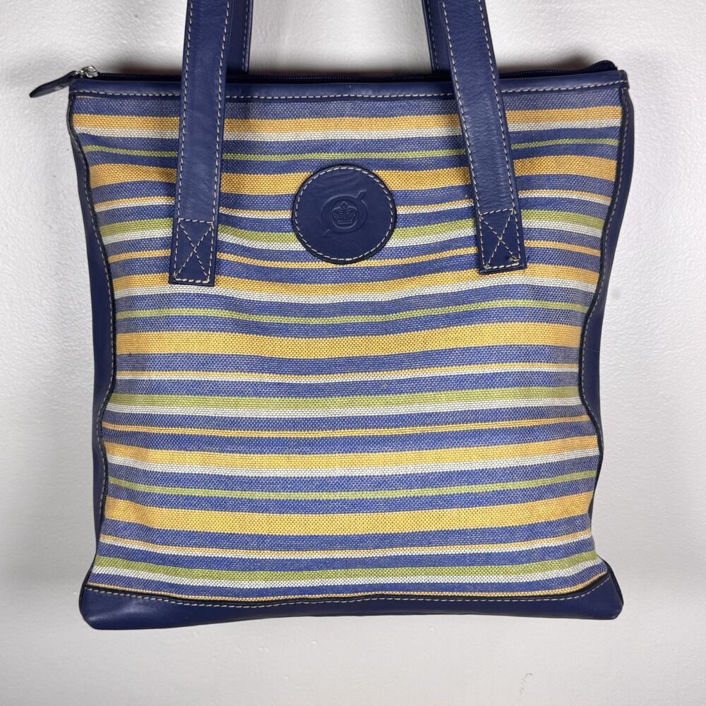 BORN Womens Tote Bag Purse Leather Textile Wool Southwestern Woven